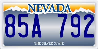 NV license plate 85A792