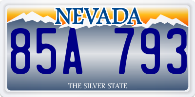 NV license plate 85A793