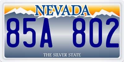 NV license plate 85A802