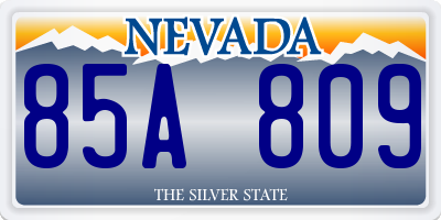 NV license plate 85A809