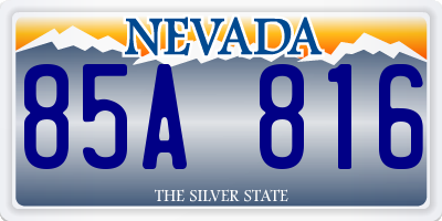 NV license plate 85A816