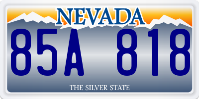 NV license plate 85A818