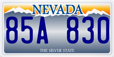 NV license plate 85A830