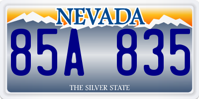 NV license plate 85A835