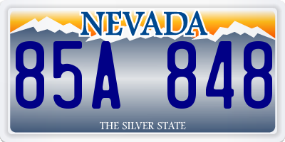 NV license plate 85A848