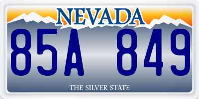 NV license plate 85A849