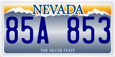 NV license plate 85A853