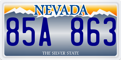 NV license plate 85A863