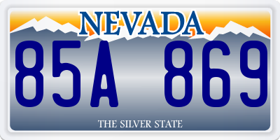 NV license plate 85A869