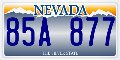 NV license plate 85A877