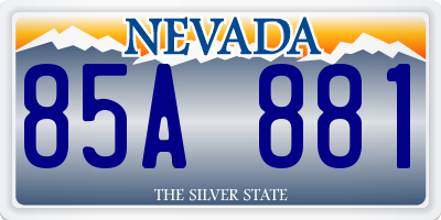 NV license plate 85A881