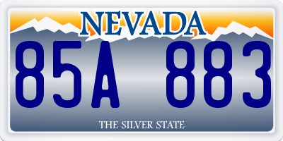 NV license plate 85A883