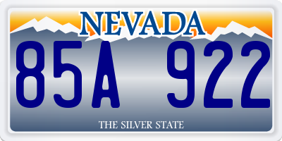 NV license plate 85A922