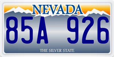 NV license plate 85A926