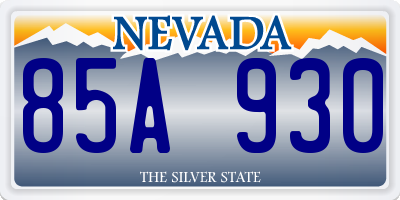 NV license plate 85A930