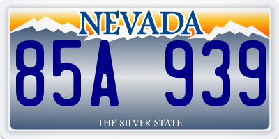 NV license plate 85A939