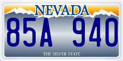 NV license plate 85A940