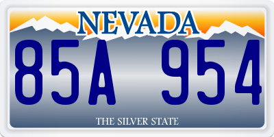 NV license plate 85A954