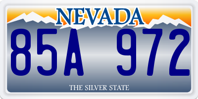 NV license plate 85A972