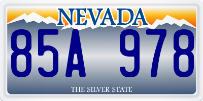 NV license plate 85A978