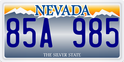 NV license plate 85A985