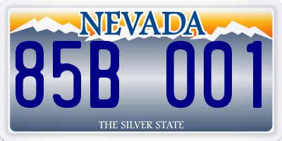 NV license plate 85B001