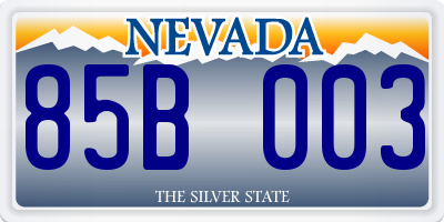 NV license plate 85B003