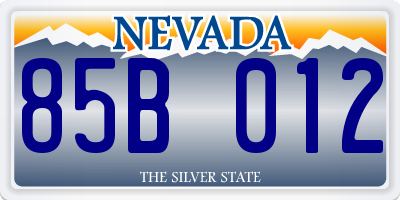 NV license plate 85B012