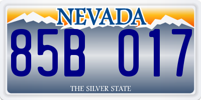 NV license plate 85B017