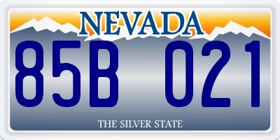 NV license plate 85B021