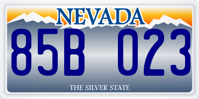 NV license plate 85B023