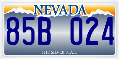 NV license plate 85B024