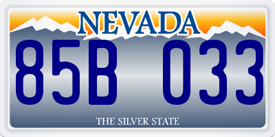 NV license plate 85B033