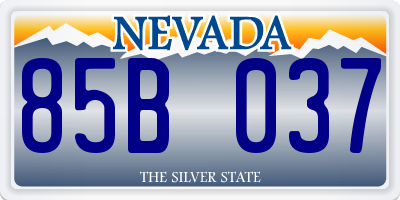 NV license plate 85B037