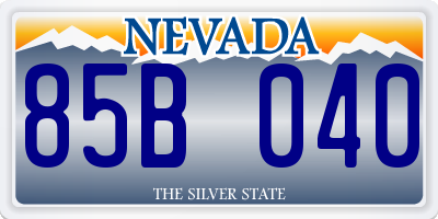 NV license plate 85B040