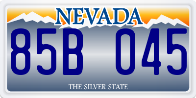 NV license plate 85B045