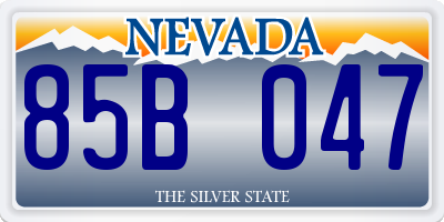 NV license plate 85B047