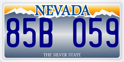 NV license plate 85B059