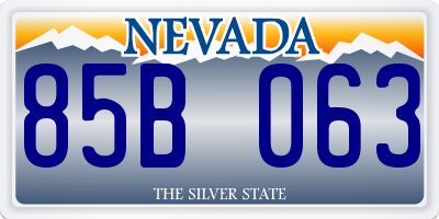 NV license plate 85B063