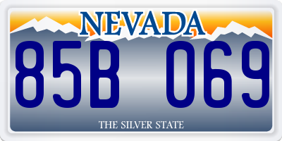 NV license plate 85B069