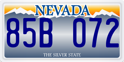 NV license plate 85B072