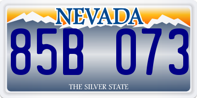 NV license plate 85B073