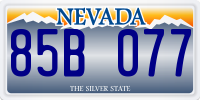 NV license plate 85B077