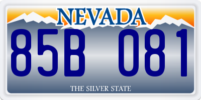 NV license plate 85B081