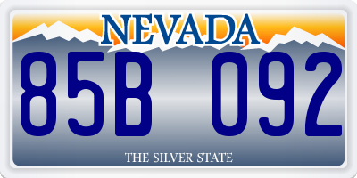 NV license plate 85B092