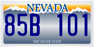 NV license plate 85B101