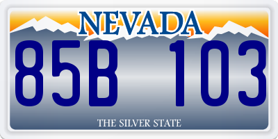 NV license plate 85B103