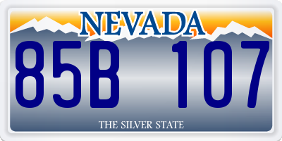 NV license plate 85B107
