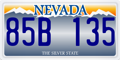 NV license plate 85B135