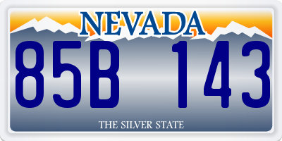 NV license plate 85B143